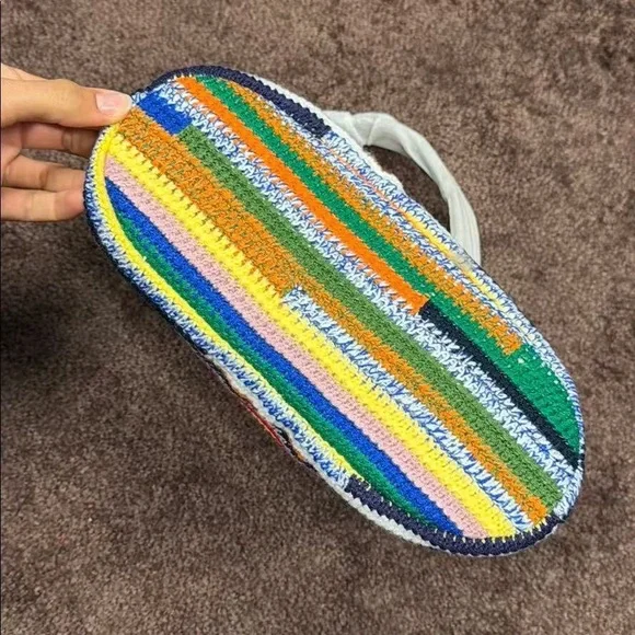 Miu Miu Colorful Striped Knit Shoulder Bag